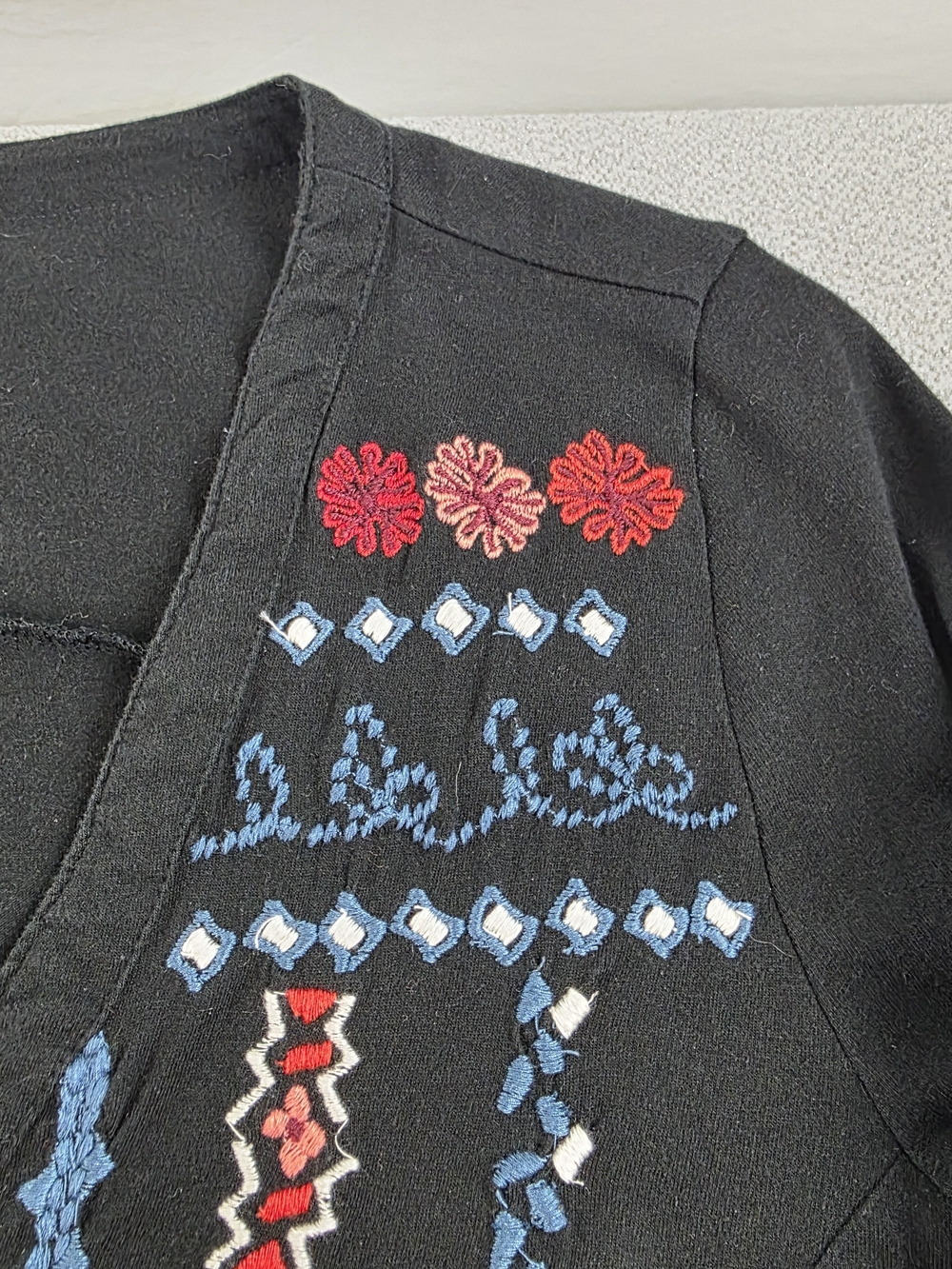 Soft Surroundings Embroidered Rose Lightweight Cardigan  J Wmn's M - Picture 5 of 10